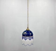 1930s Metal & Glass Fringe Pendant Light, France