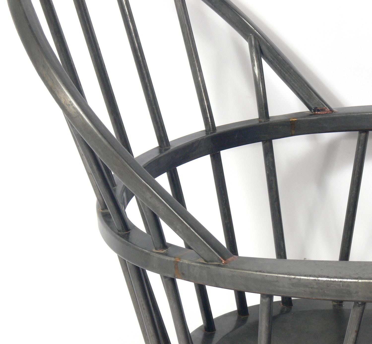 1930s Metal Windsor Chair In Distressed Condition In Atlanta, GA