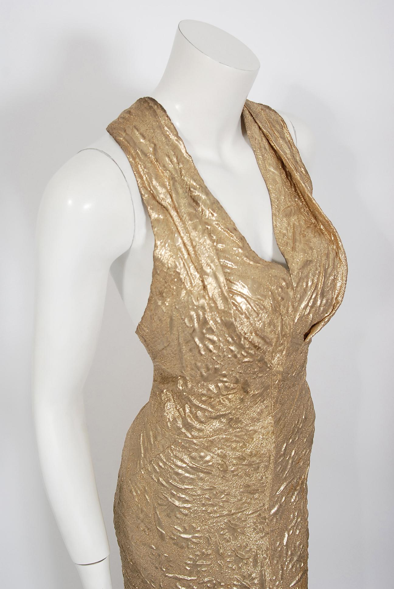 metallic gold gown