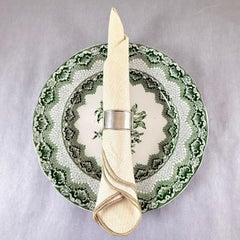 1930s Mexican 925 Sterling Silver Napkin Rings, a pair