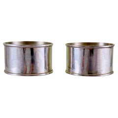 1930s Mexican 925 Sterling Silver Napkin Rings, a pair