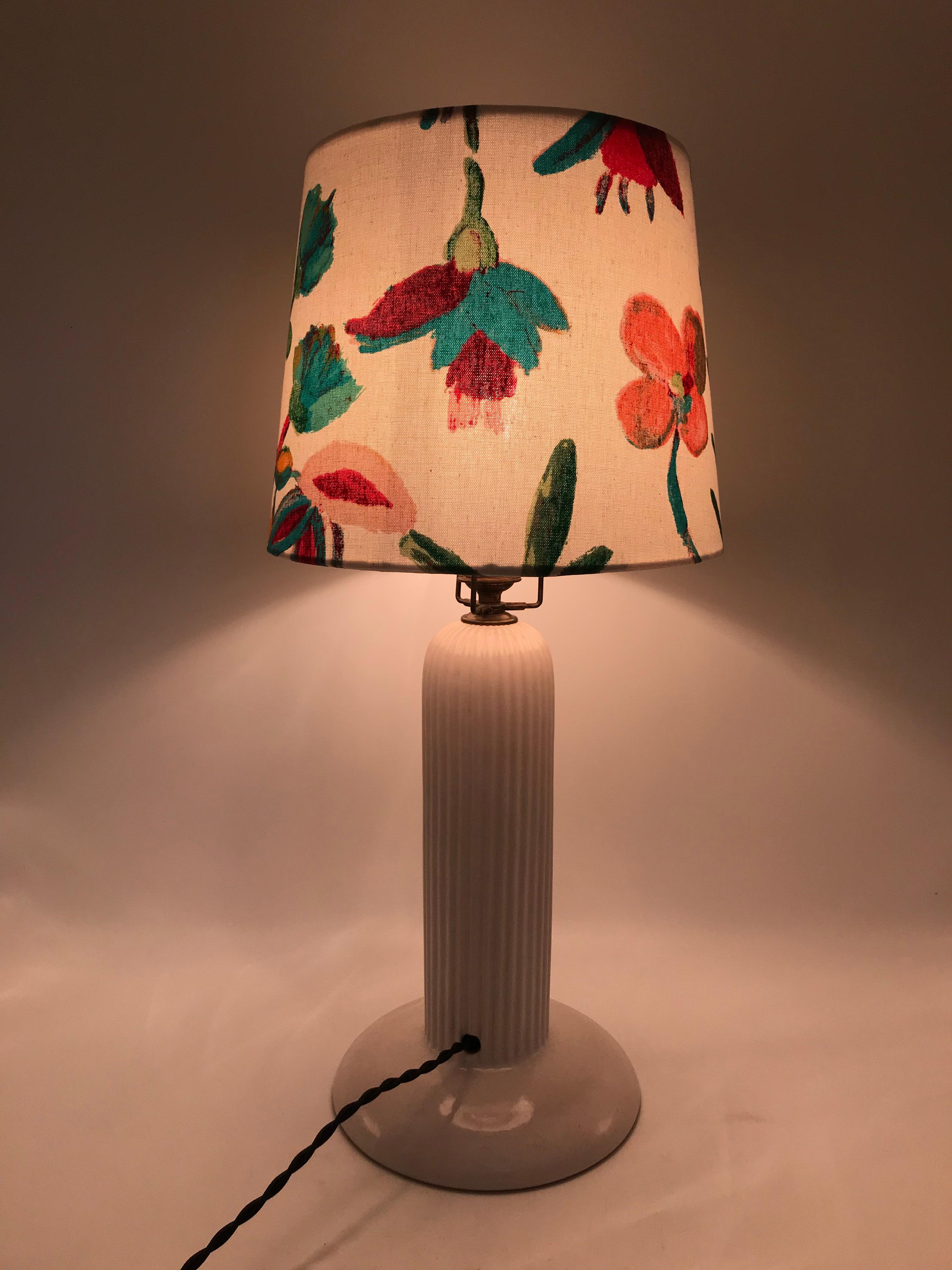 1930s Michael Andersen Ceramic Table Lamp with an ArtbyMaj Lampshade 2
