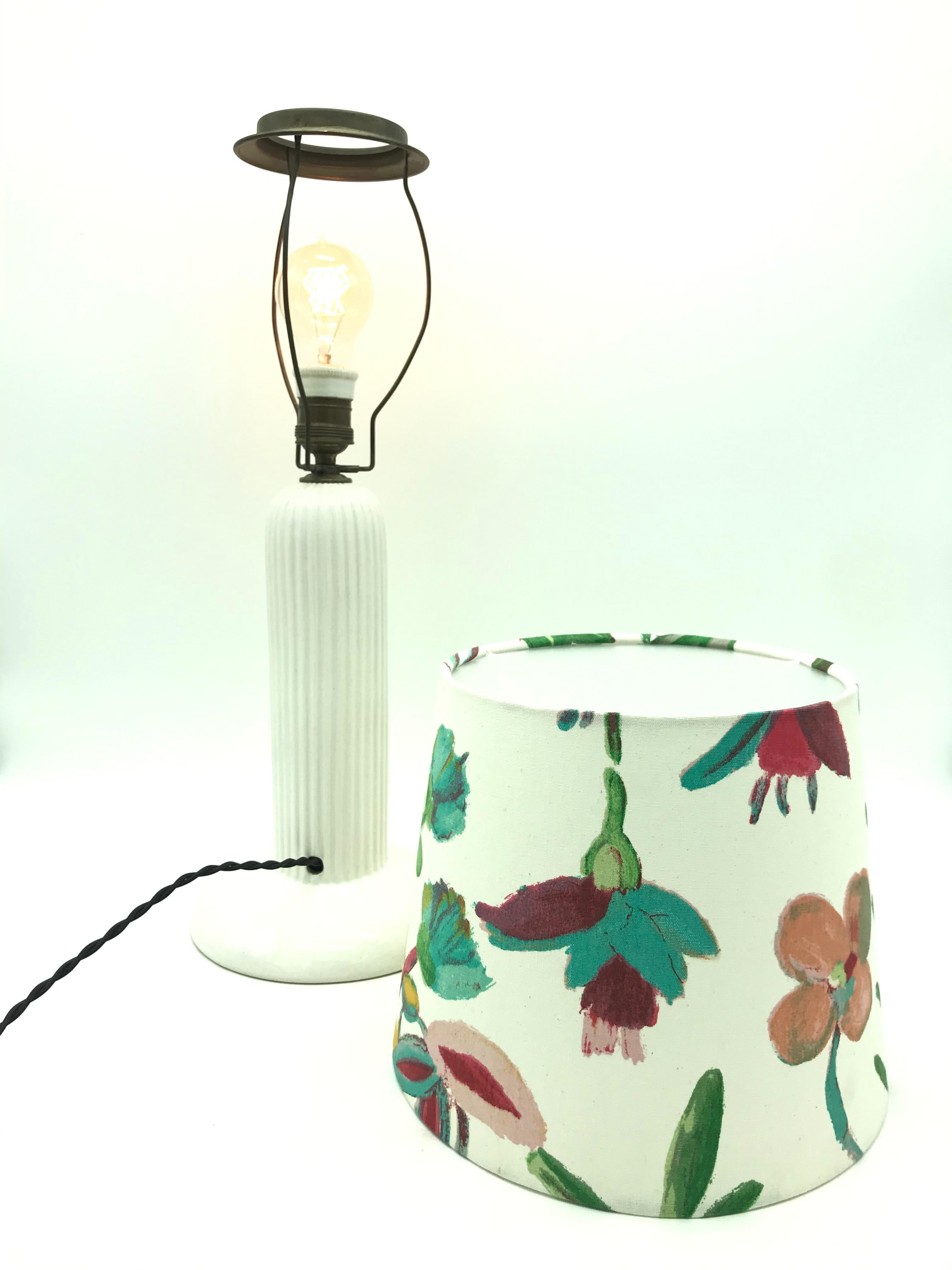 1930s Michael Andersen Ceramic Table Lamp with an ArtbyMaj Lampshade 4