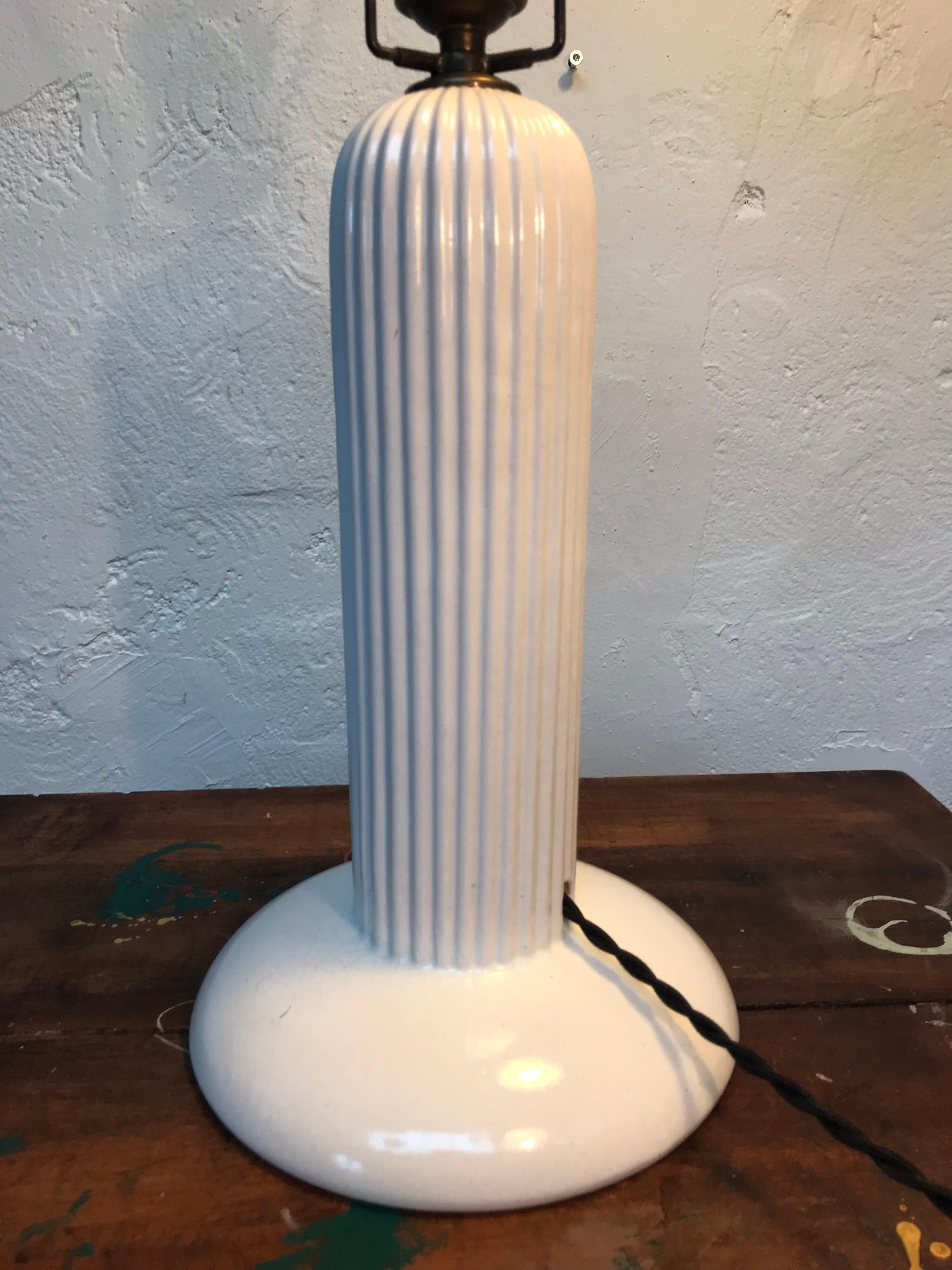 Danish 1930s Michael Andersen Ceramic Table Lamp with an ArtbyMaj Lampshade