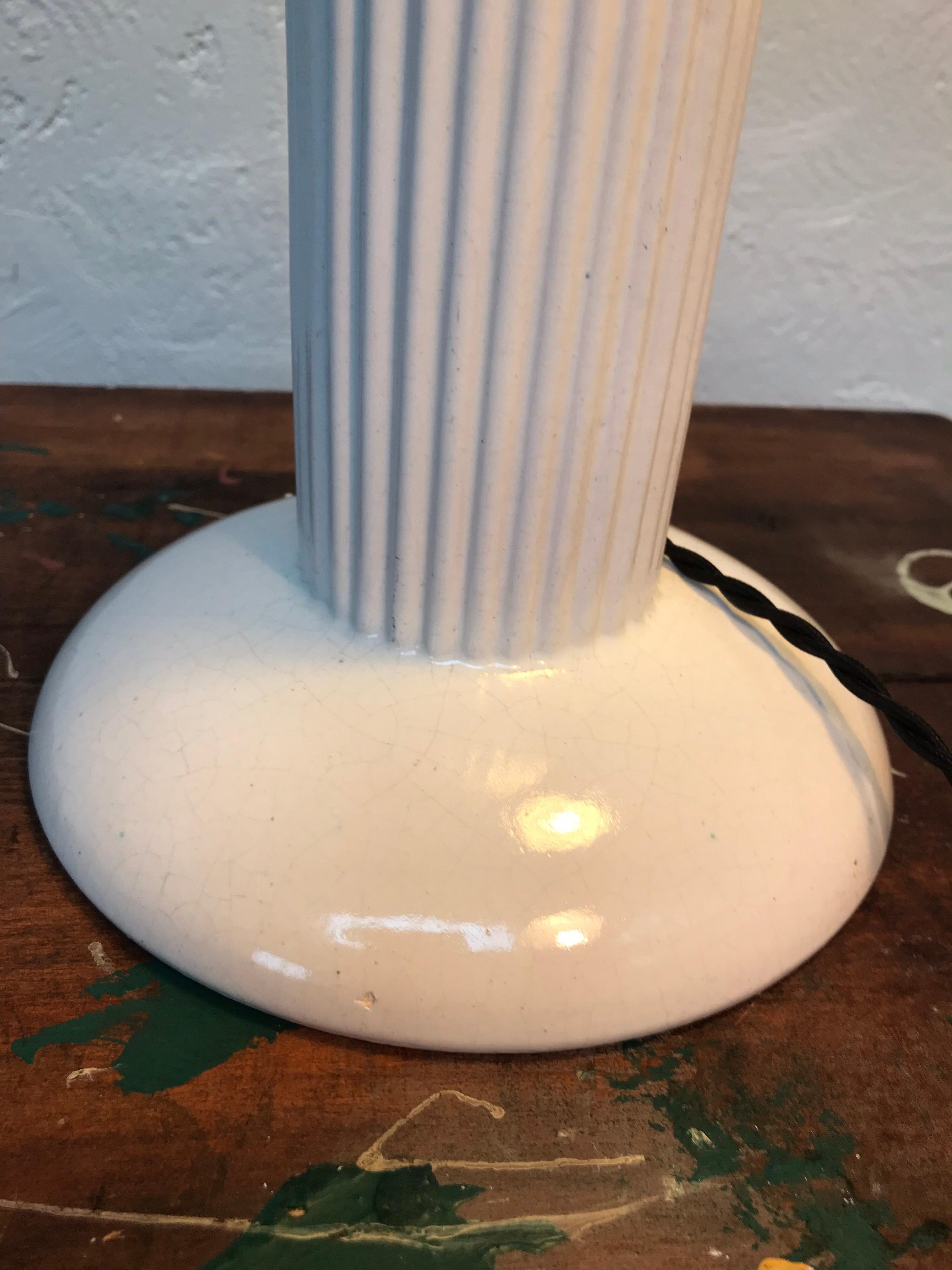 Hand-Crafted 1930s Michael Andersen Ceramic Table Lamp with an ArtbyMaj Lampshade