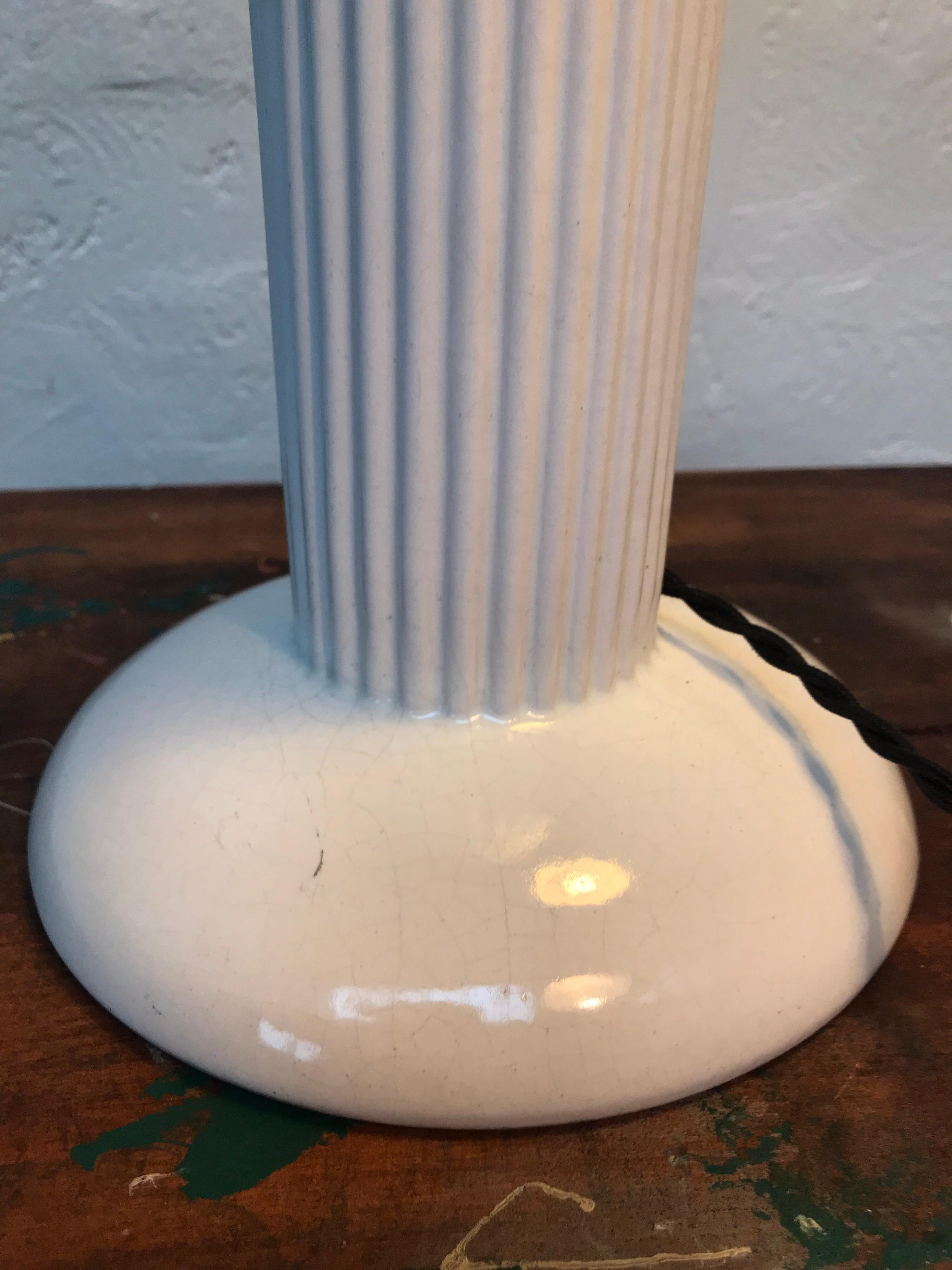 1930s Michael Andersen Ceramic Table Lamp with an ArtbyMaj Lampshade In Good Condition In Søborg, DK
