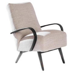 1930s Mid-Century Czech Beige Bentwood Armchair