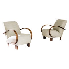 1930s Mid-Century Czech Bentwood Armchairs, a Pair