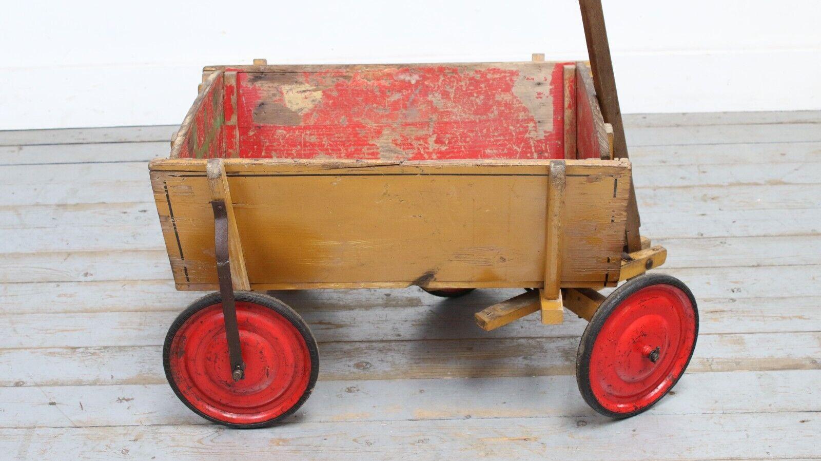 Mid-20th Century 1930s Mid Century German Wiser Pine Tin Log Coal Decorative Cart Truck Storage For Sale