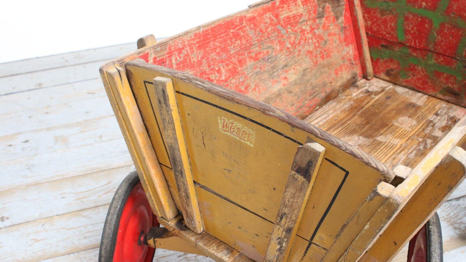 1930s Mid Century German Wiser Pine Tin Log Coal Decorative Cart Truck Storage For Sale 3