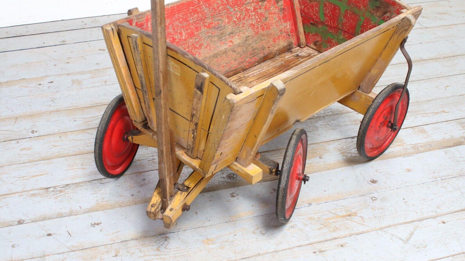 1930s Mid Century German Wiser Pine Tin Log Coal Decorative Cart Truck Storage For Sale 4