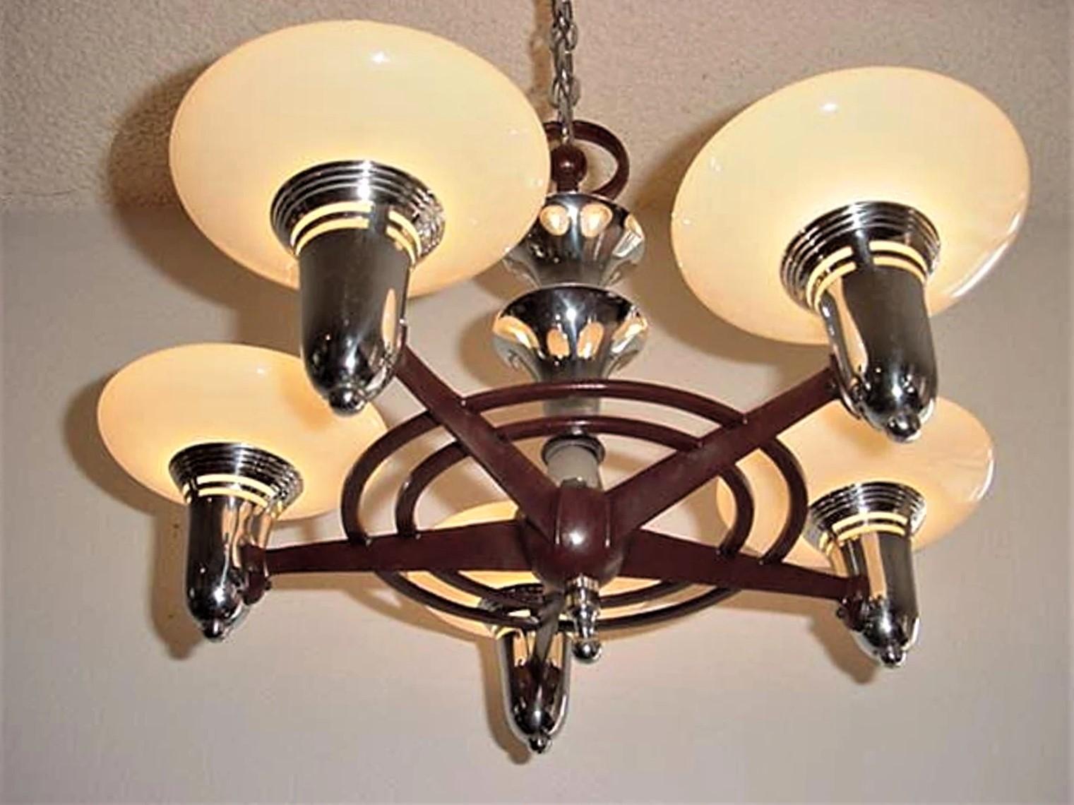 Mid-Century Modern  1930s Mid-Century Style Ceiling Fixture. 2+ available For Sale