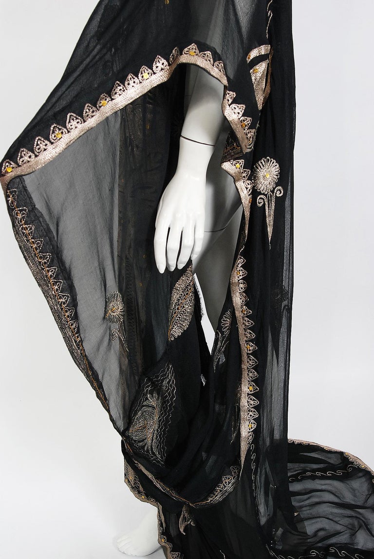 Salisbury silk chiffon gold hand embroidered maxi main image 0