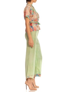 1930S Mint Green Rayon Deadstock Beach Pajamas