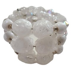 Miriam Haskell Bracelet vintage à trois rangs de perles en verre dépoli et cristal des années 1930