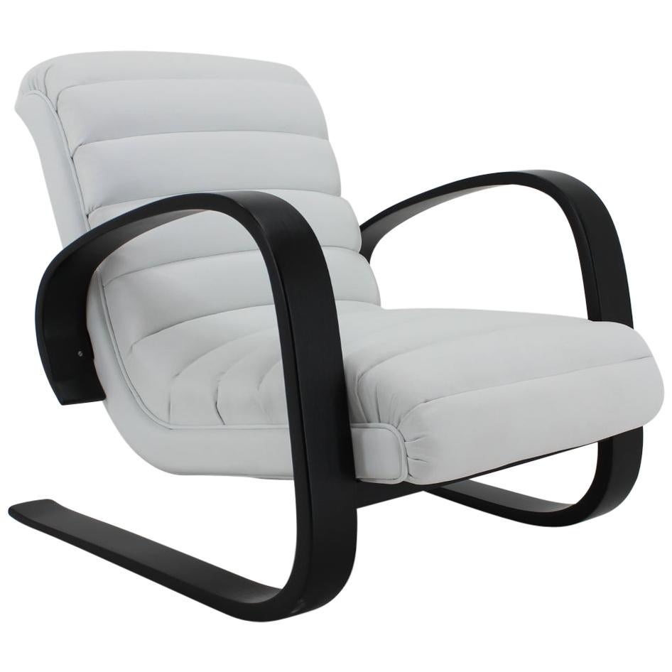 1930s Miroslav Navratil Lounge Chair in White Leather