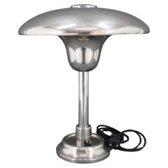 1930s Miroslav Prokop Rare Art Deco Chrome Plated Table Lamp, Czechoslovakia