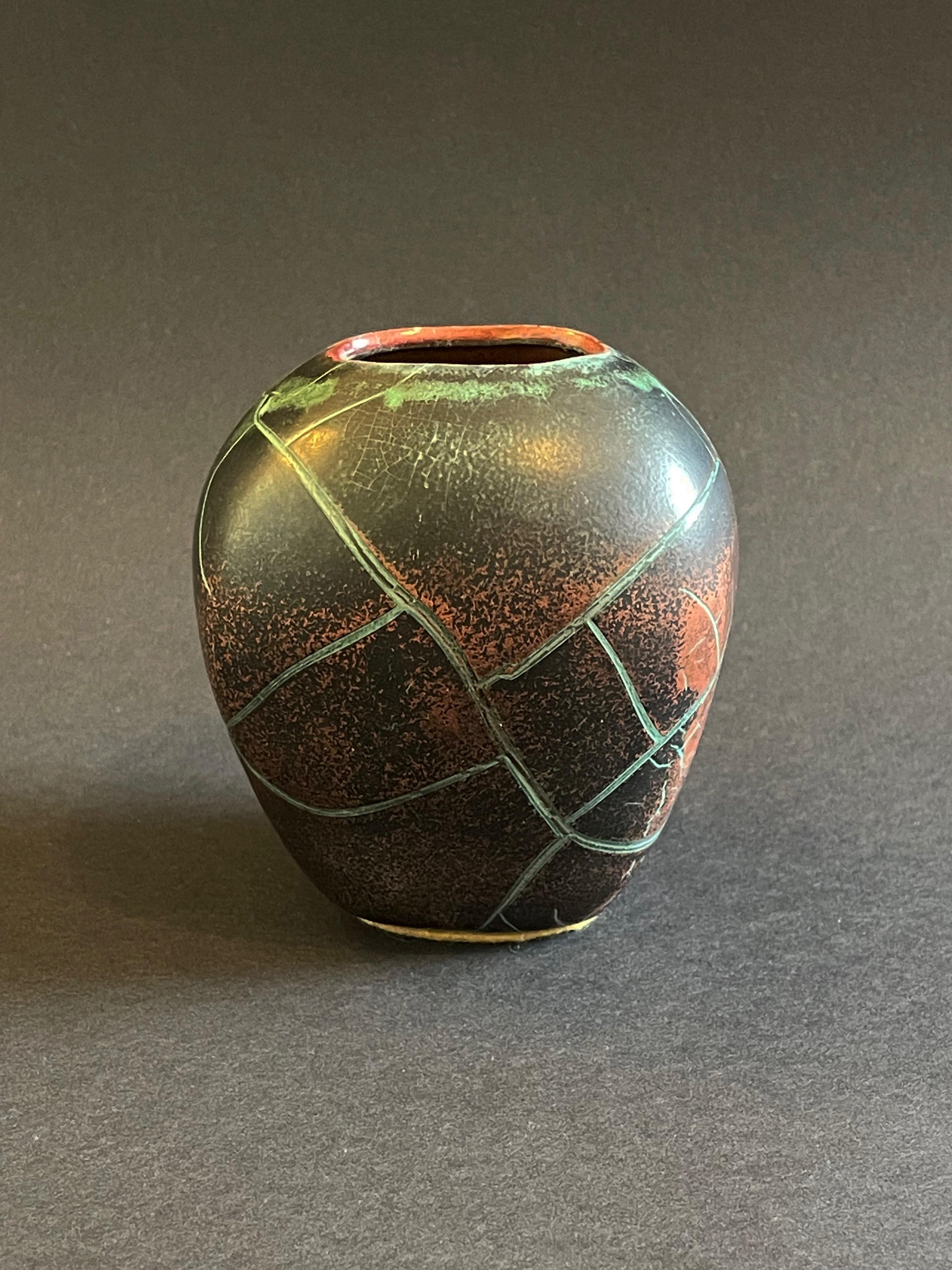 1930s Modern Chinese Vibe, Reduction Glaze by Paul Dresler, Grootenburg, Germany In Good Condition For Sale In Andernach, DE