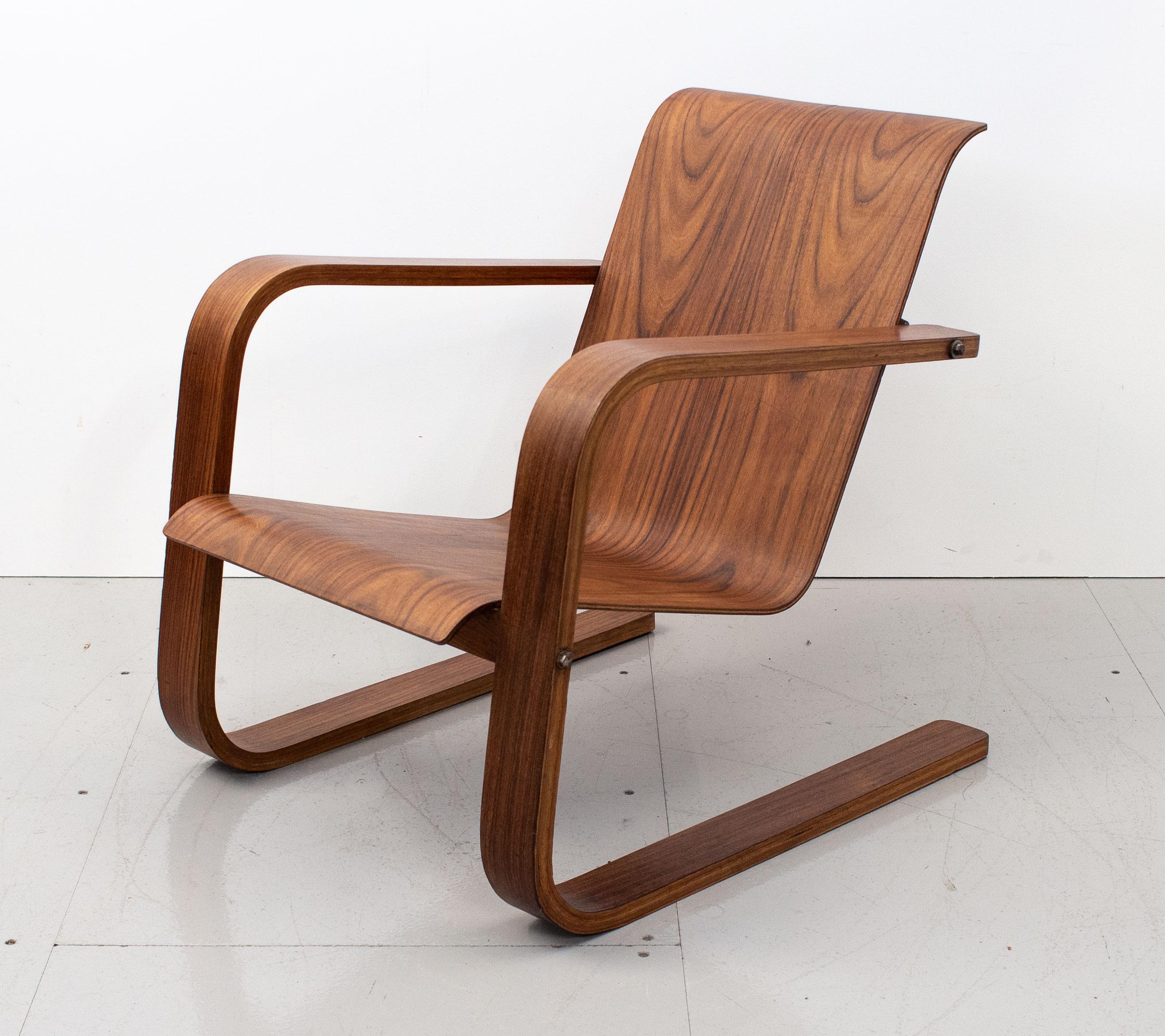 Scandinavian Modern 1930s Modernist Cantilever Plywood Armchair For Sale