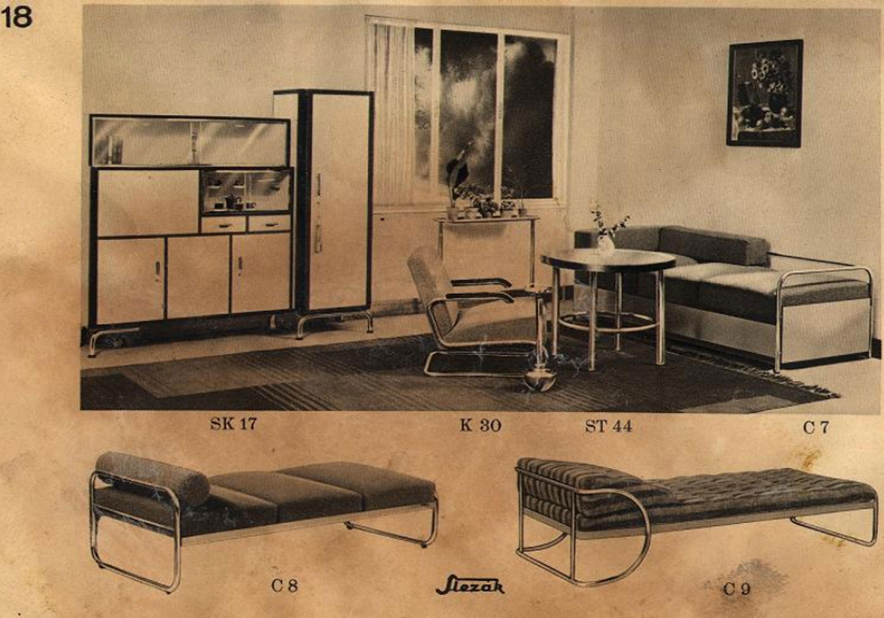 Table basse moderniste des années 1930, modèle ST44 de Slezak en vente 2