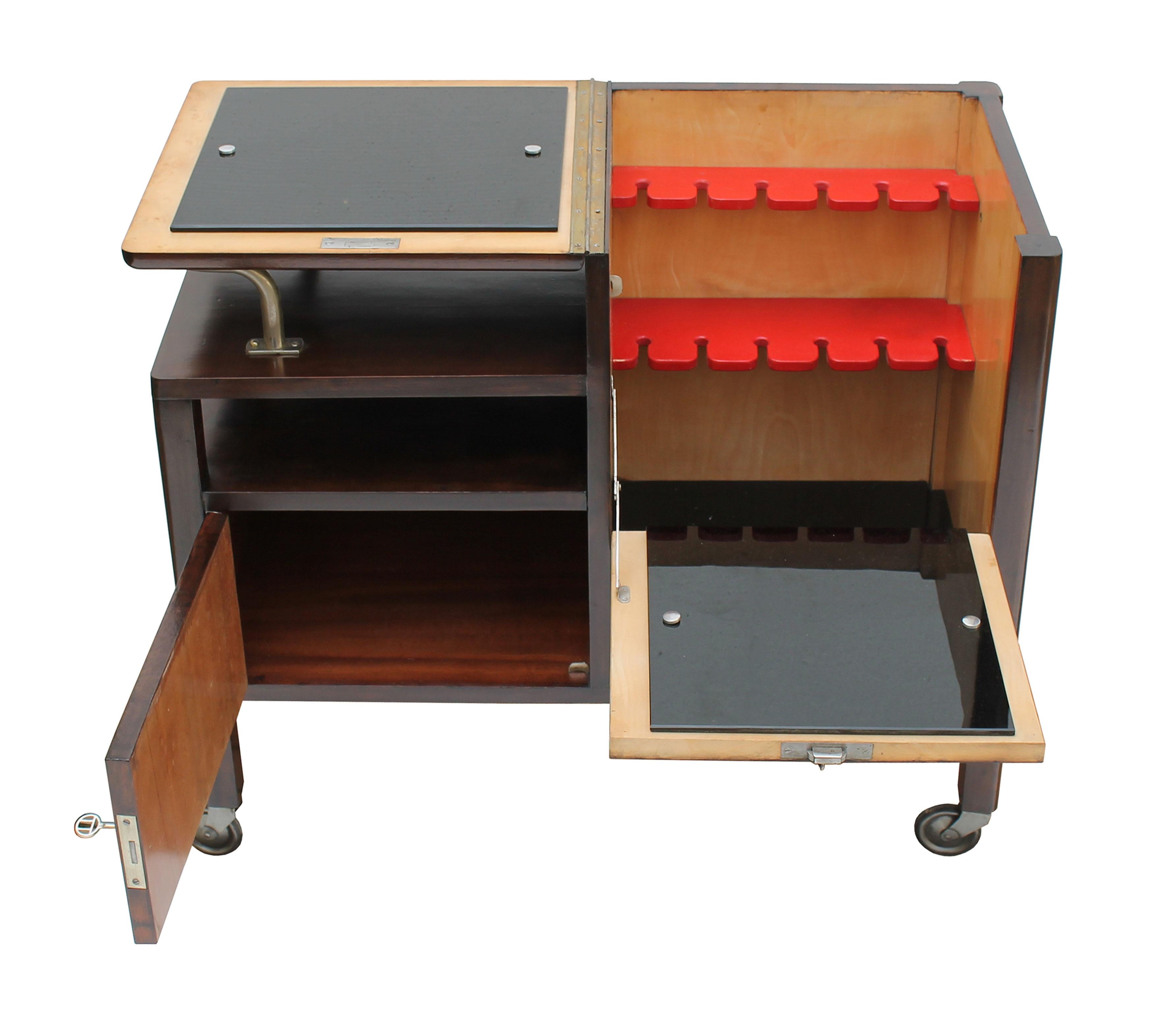 Bauhaus 1930's Modernist Drink Cabinet Model D 625 by Thonet For Sale