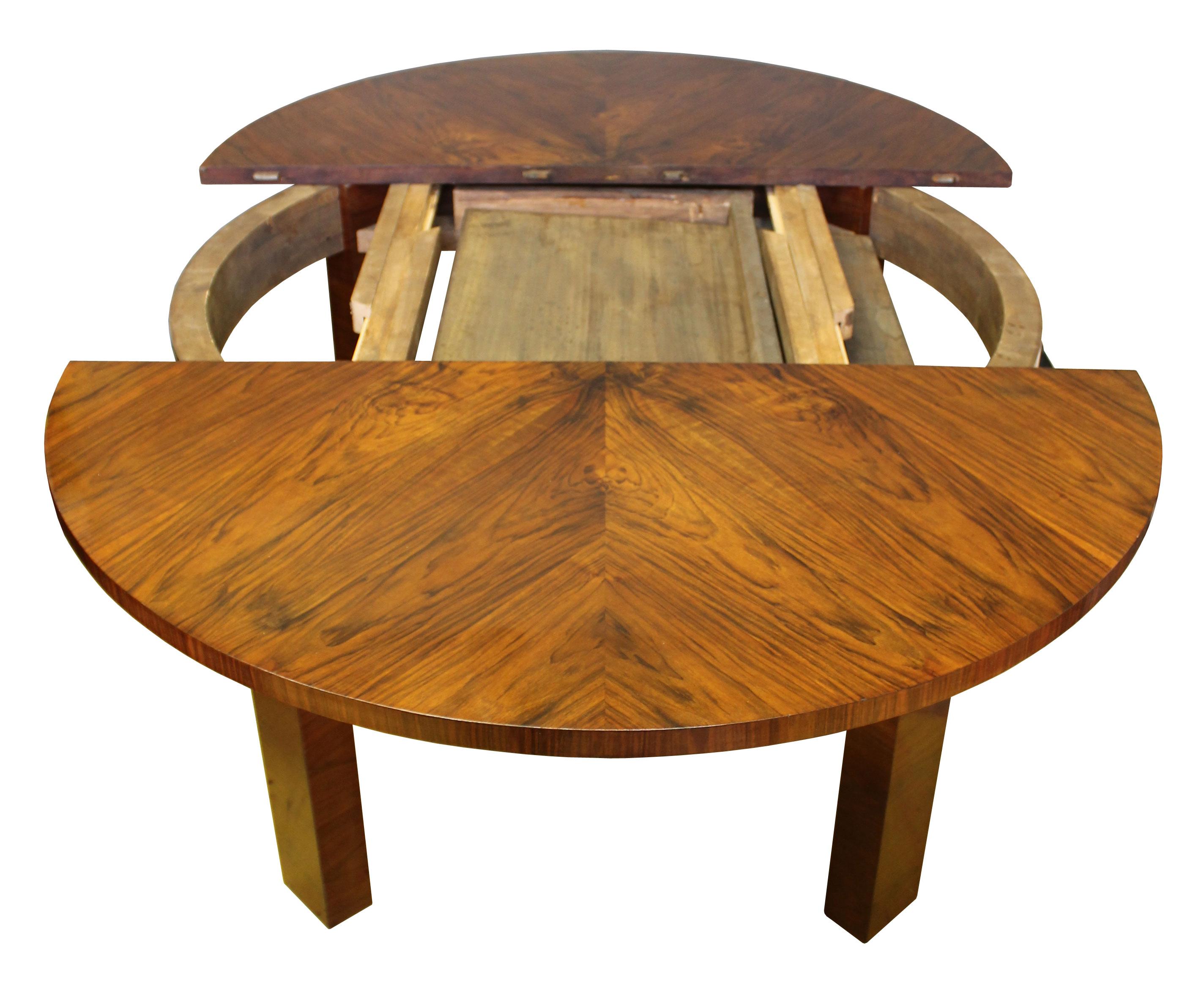 Czech 1930s Modernist Extendable Dining Table For Sale