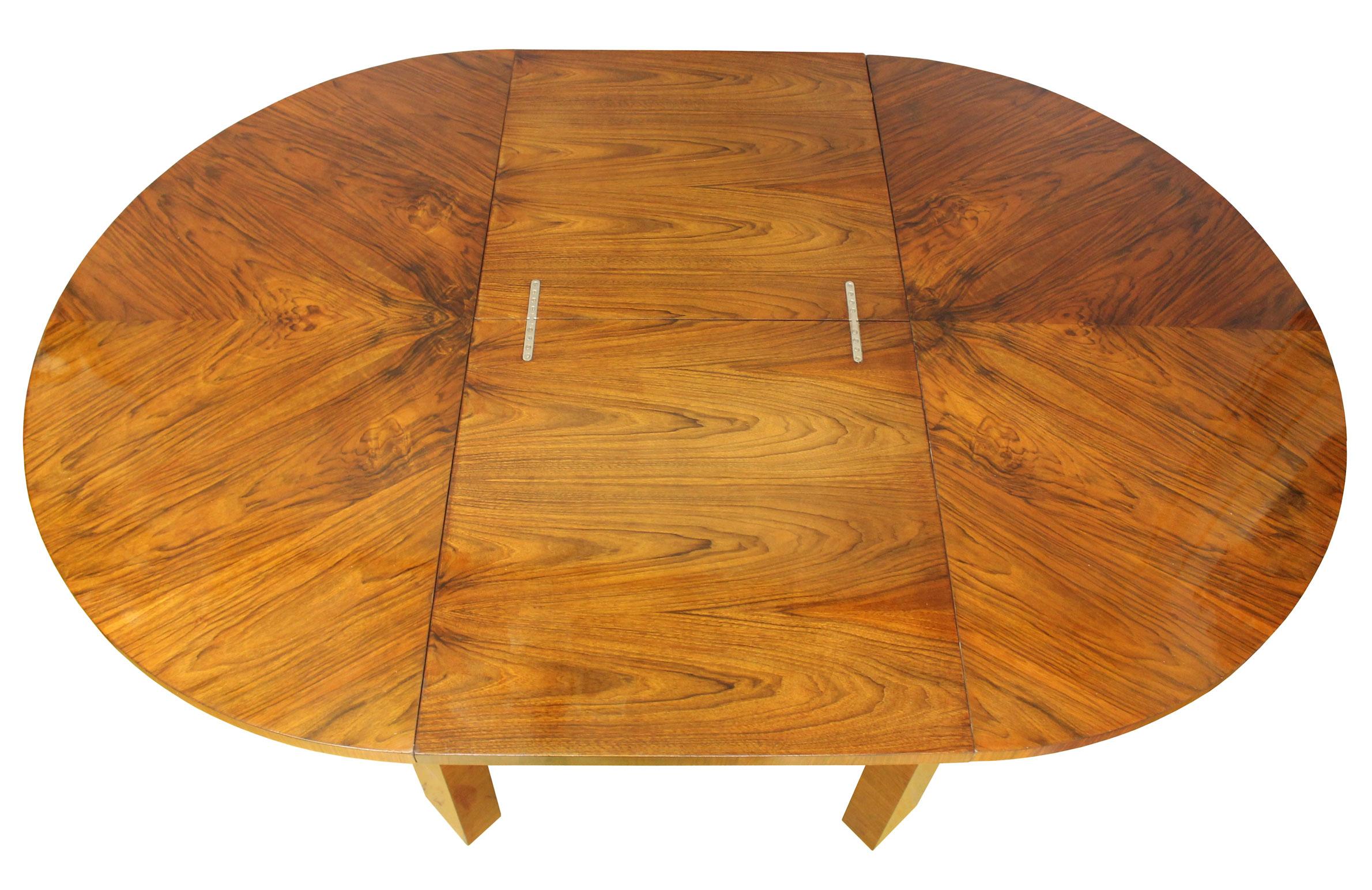 Beech 1930s Modernist Extendable Dining Table For Sale
