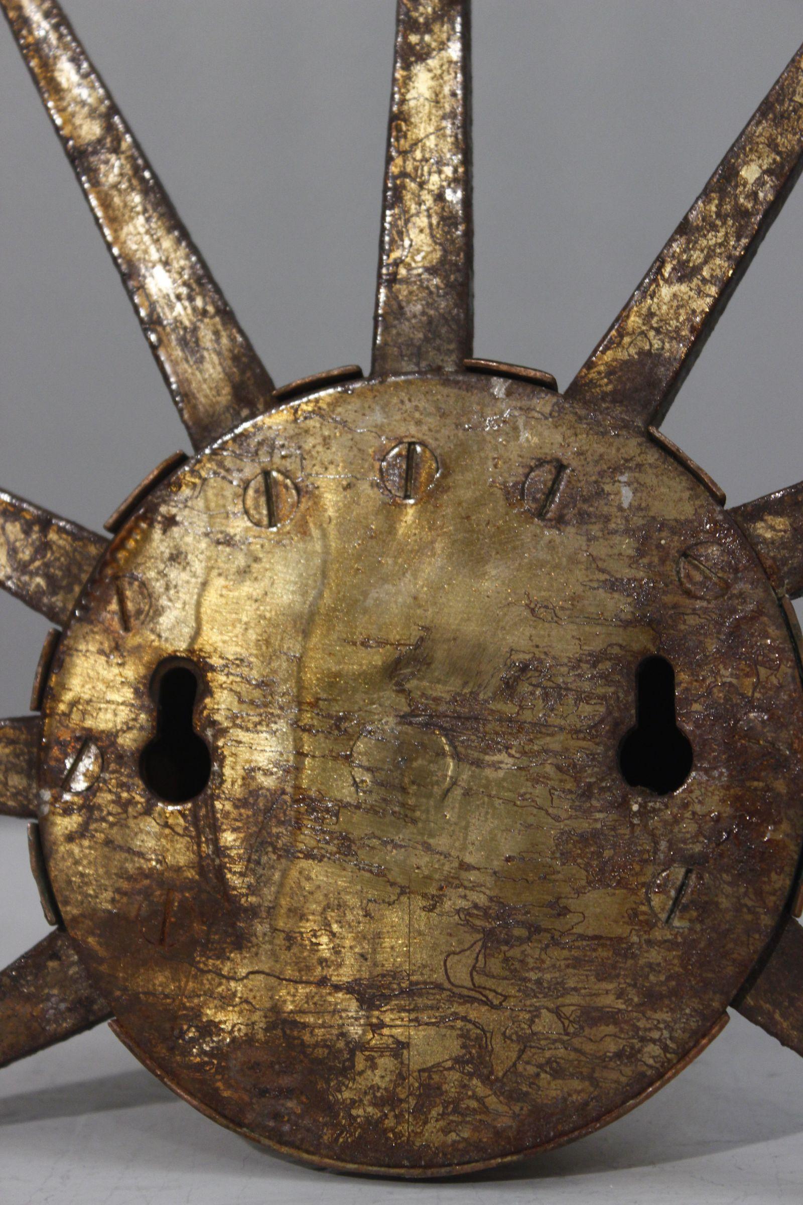 1930s Modernist hammered copper & brass wall coat hanger For Sale 4