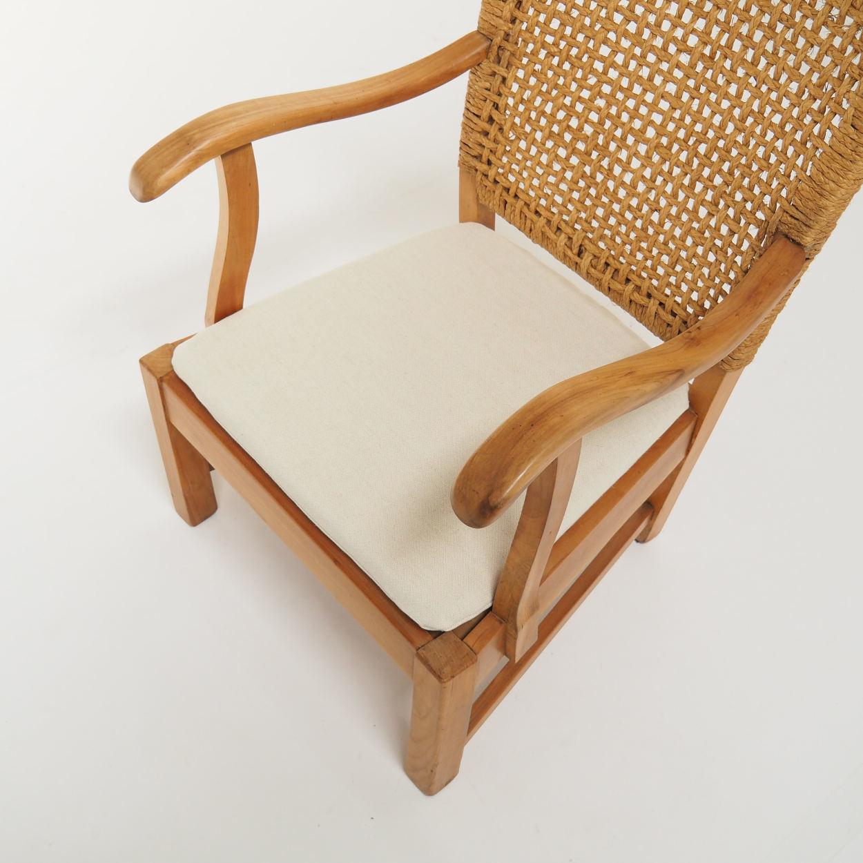 1930s Modernist Rope Chair attr. to Bas Van Pelt, The Netherlands In Good Condition In Beerse, VAN
