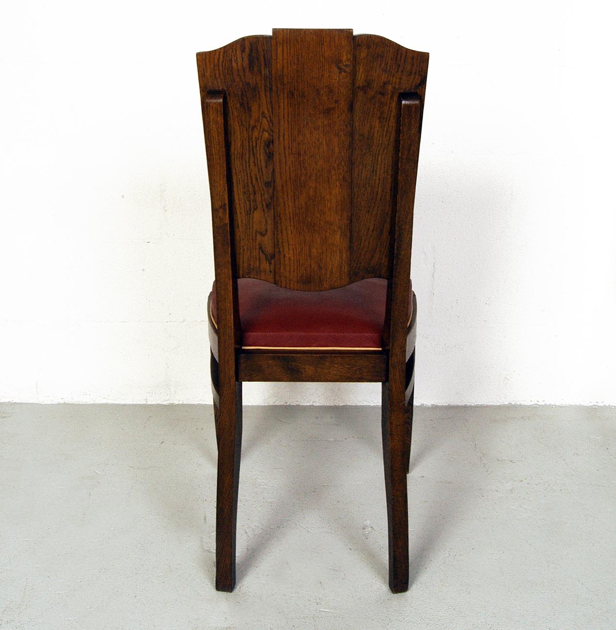 art deco wood dining chairs