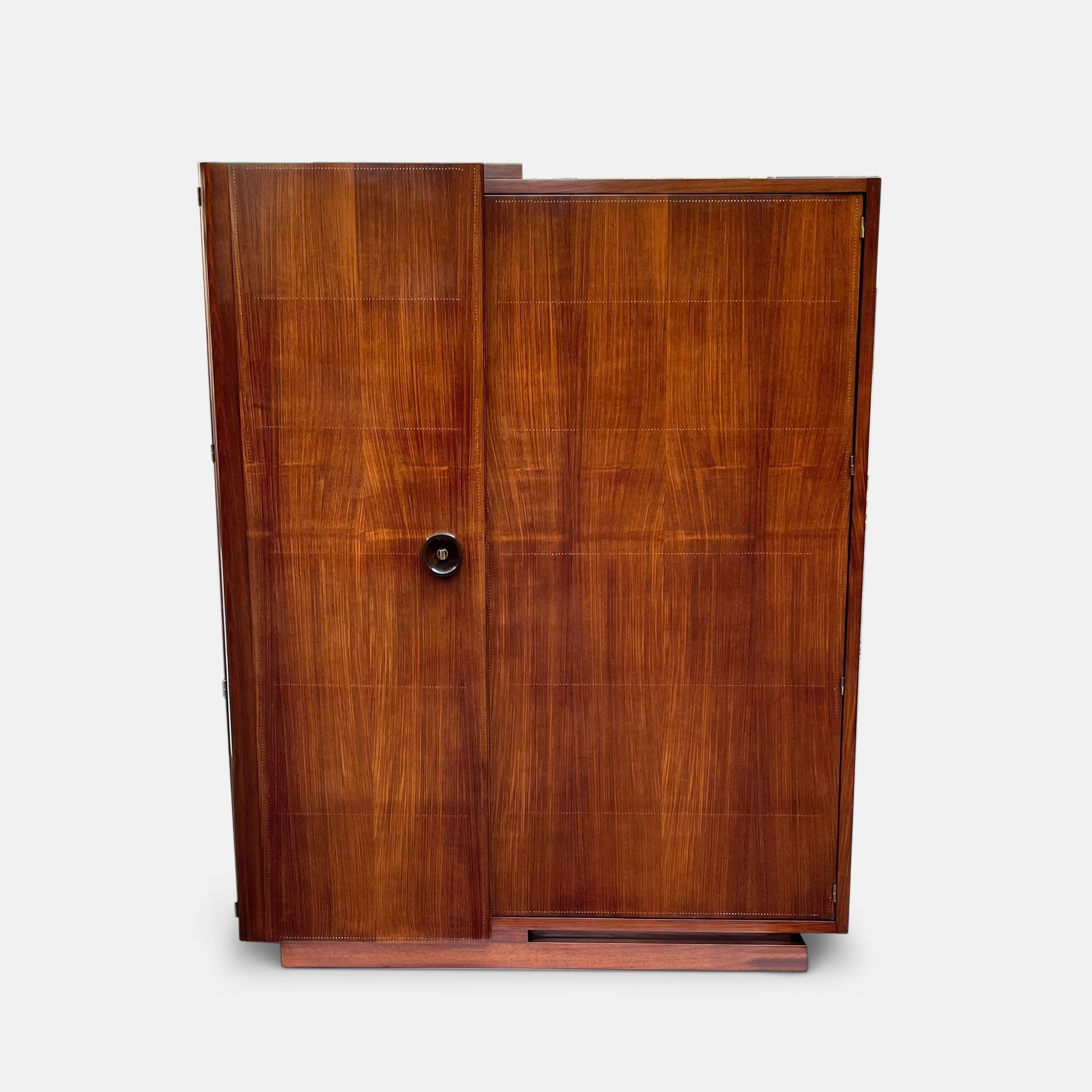 1930s Modernist Wardrobe by André Sornay, Stamped and Documented For Sale 4