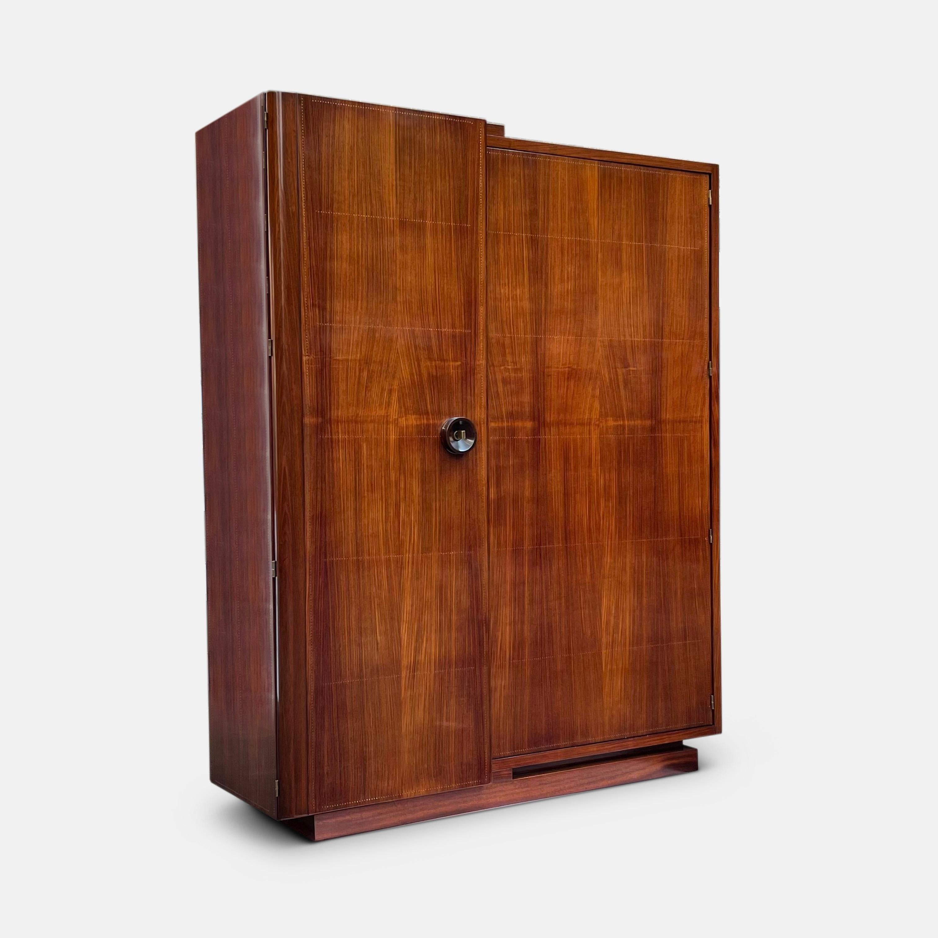 1930s Modernist Wardrobe by André Sornay, Stamped and Documented For Sale 5