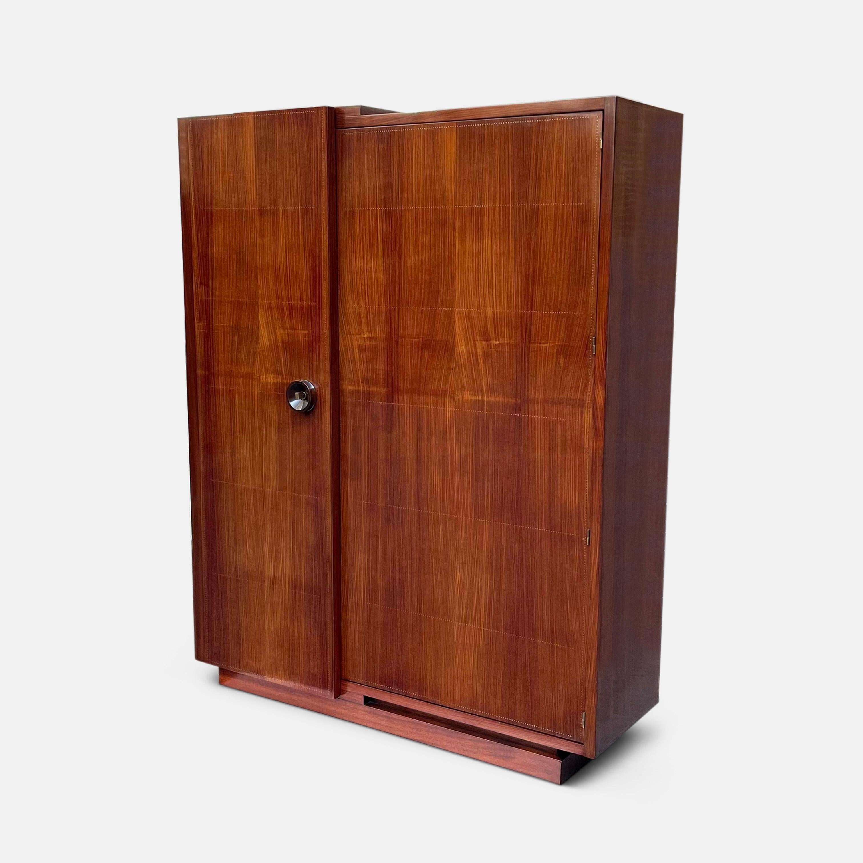 1930s Modernist Wardrobe by André Sornay, Stamped and Documented For Sale 6