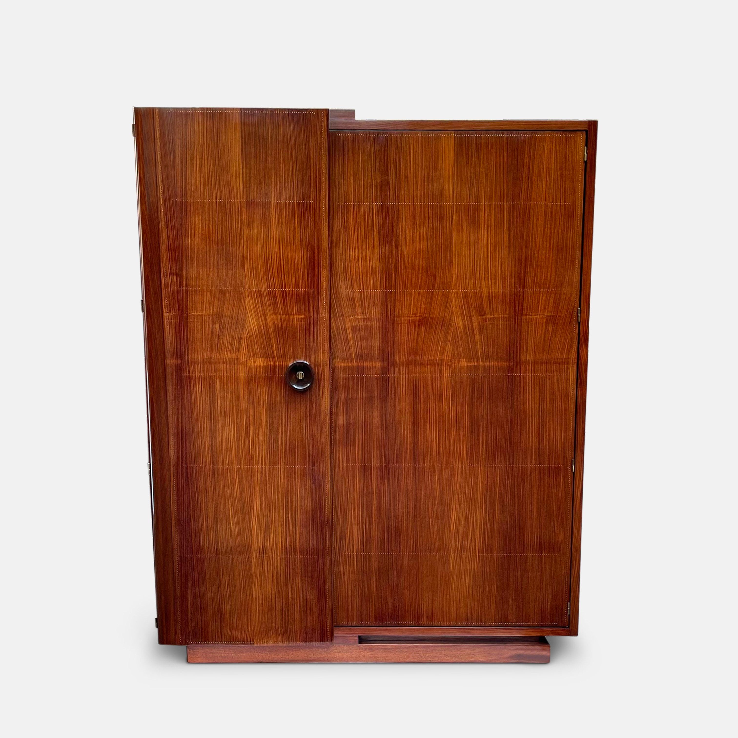 French 1930s Modernist Wardrobe by André Sornay, Stamped and Documented For Sale