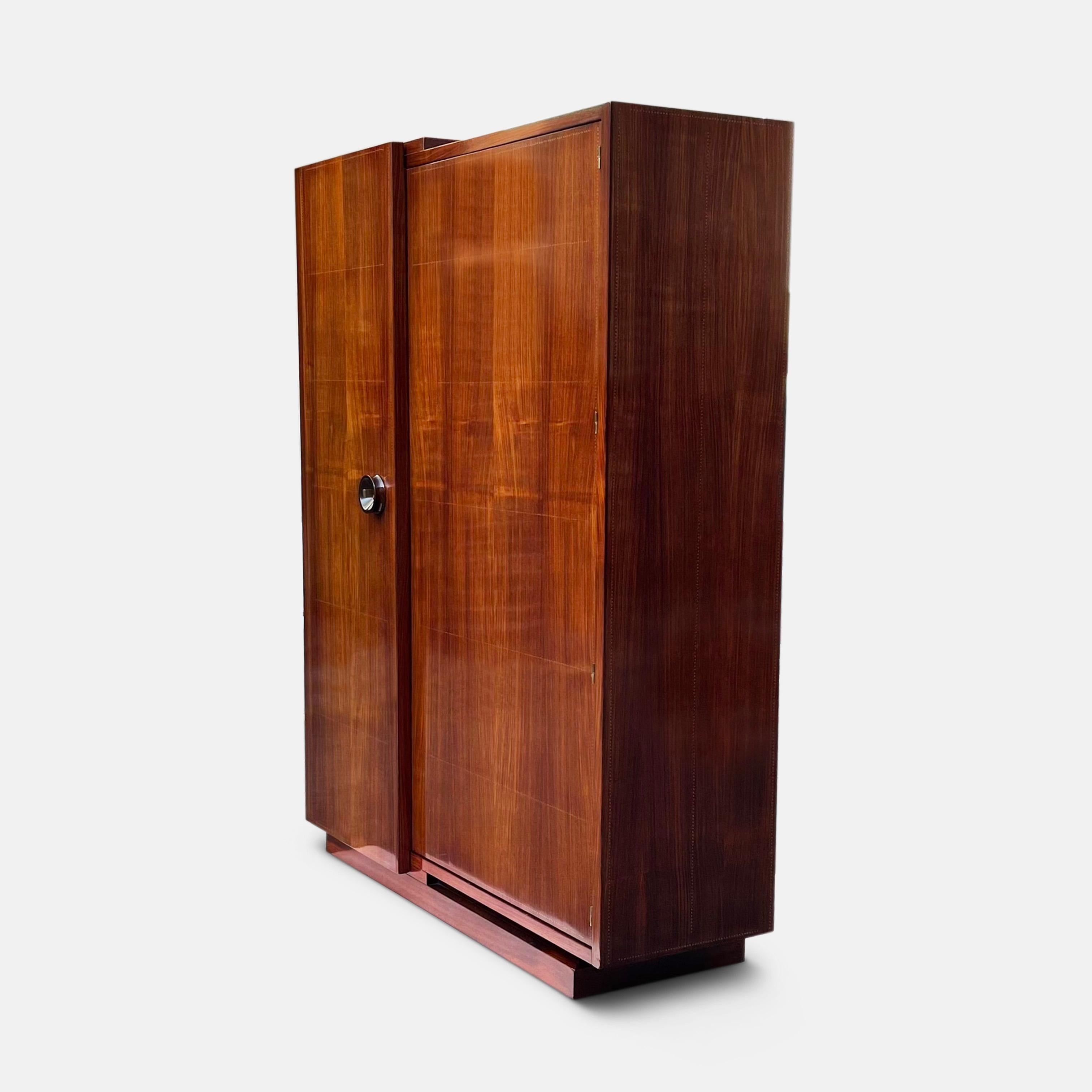 1930s Modernist Wardrobe by André Sornay, Stamped and Documented In Good Condition For Sale In London, GB
