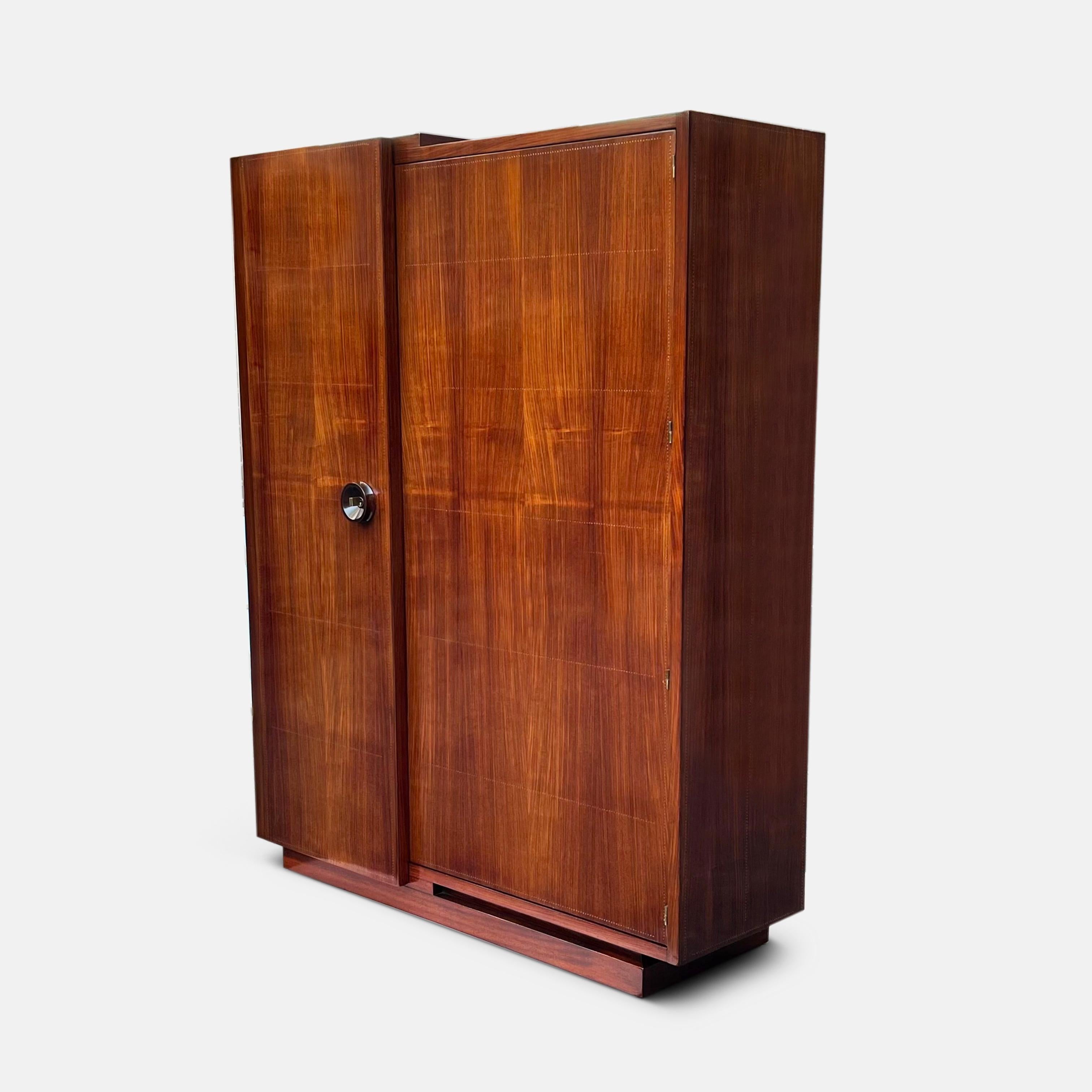 Mid-20th Century 1930s Modernist Wardrobe by André Sornay, Stamped and Documented For Sale