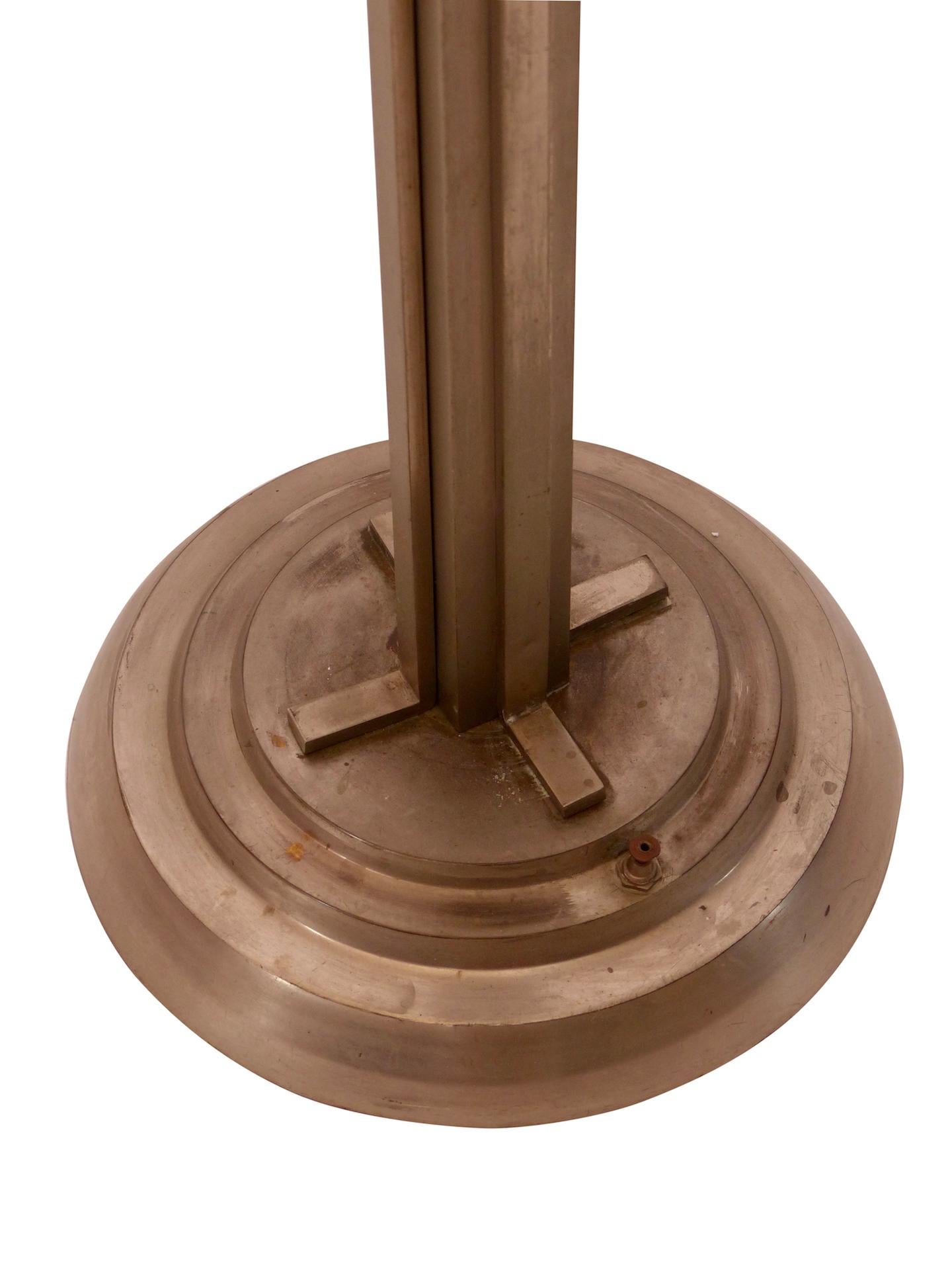 20th Century 1930s Modernistic Floor Lamp with Uplighter in Metal, French Art Deco