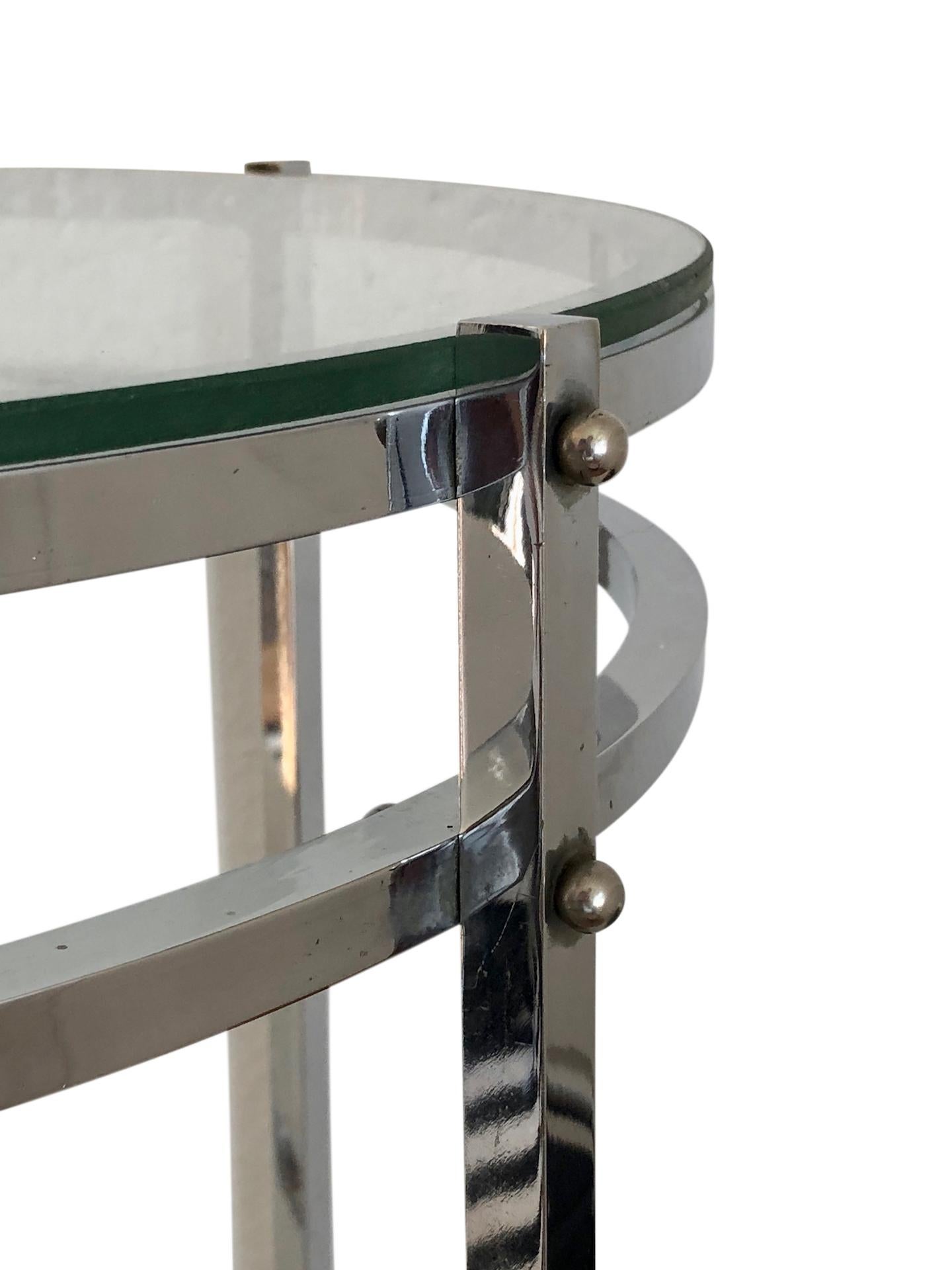 1930s, Modernistic Side Table in Chromed Metal, French Art Deco 5