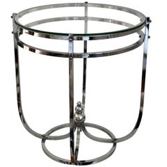 1930s, Modernistic Side Table in Chromed Metal, French Art Deco