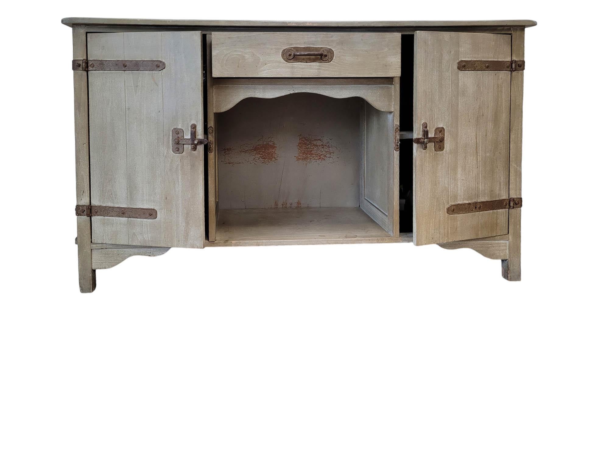1930s Monterey Credenza in Straw Ivory For Sale 1
