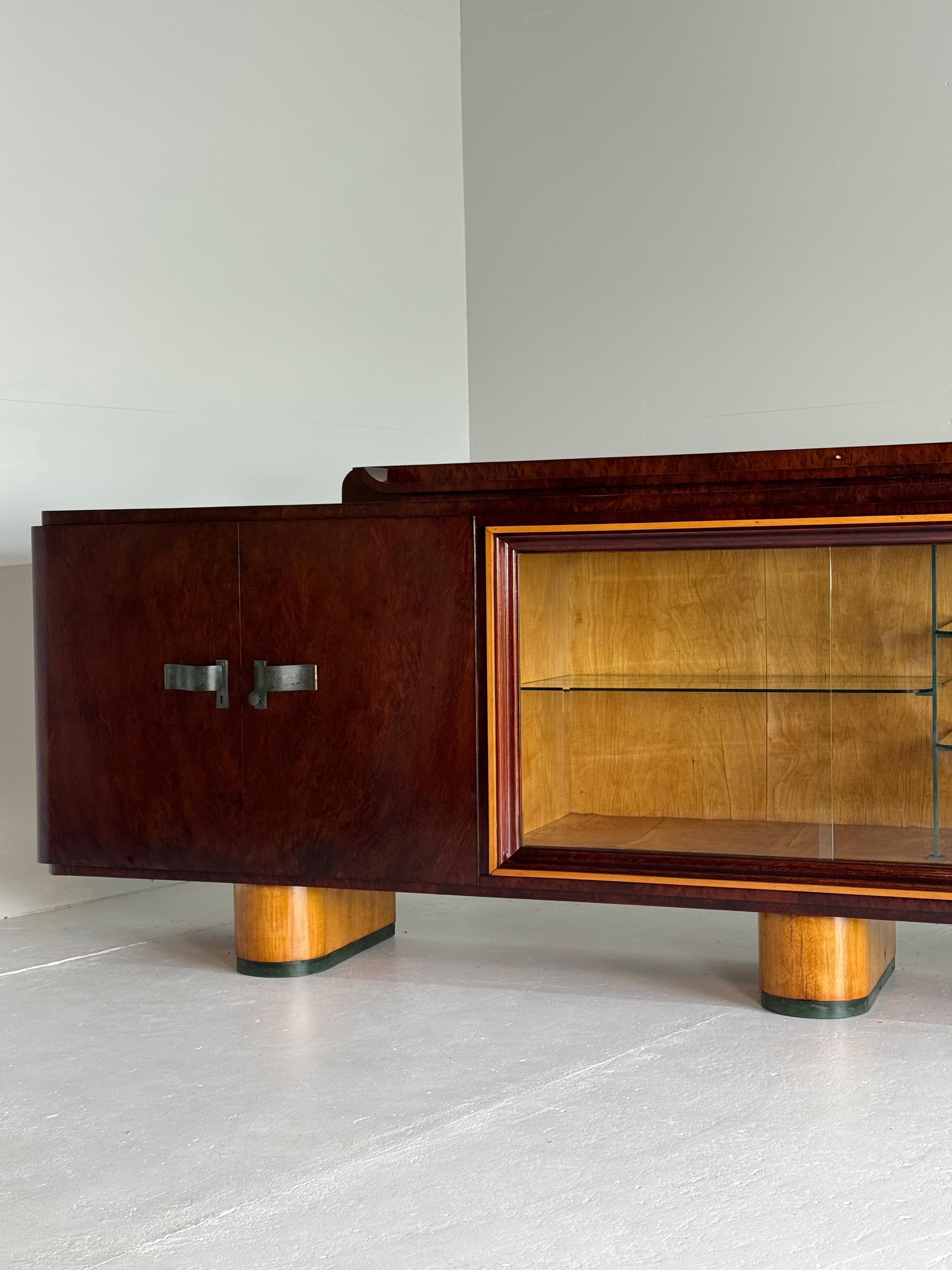 19th Century 1930s Monumental art deco mahogany sideboard For Sale