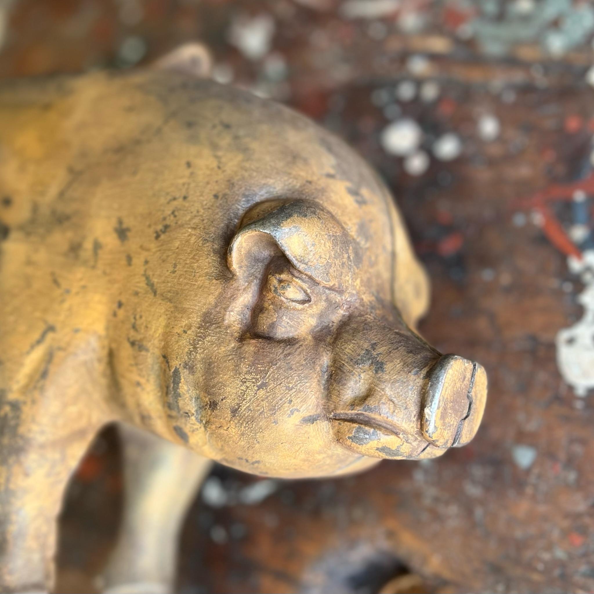 Figura di venditore di maiali anatomici in ghisa della Moorman Farm Feeds del 1930 in vendita 2