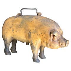 Figura di venditore di maiali anatomici in ghisa della Moorman Farm Feeds del 1930