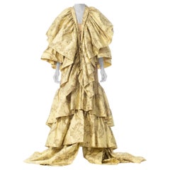 1930S Morphew Collection Creme Silk Printed Asian Toile Dress