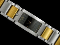 Movado Elliptica de 1930 Acero inoxidable y oro de 18 quilates Rectangular grande para caballero