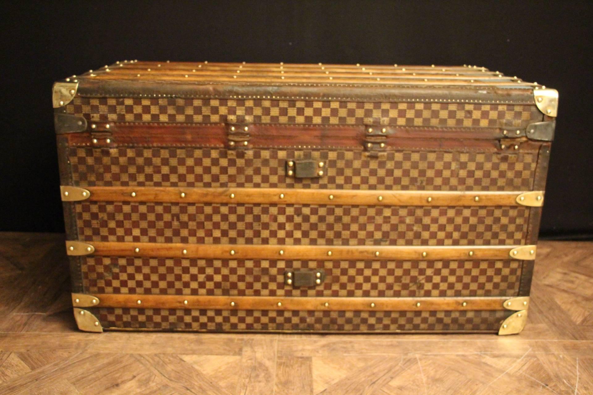 This Moynat steamer trunk features the very nice 