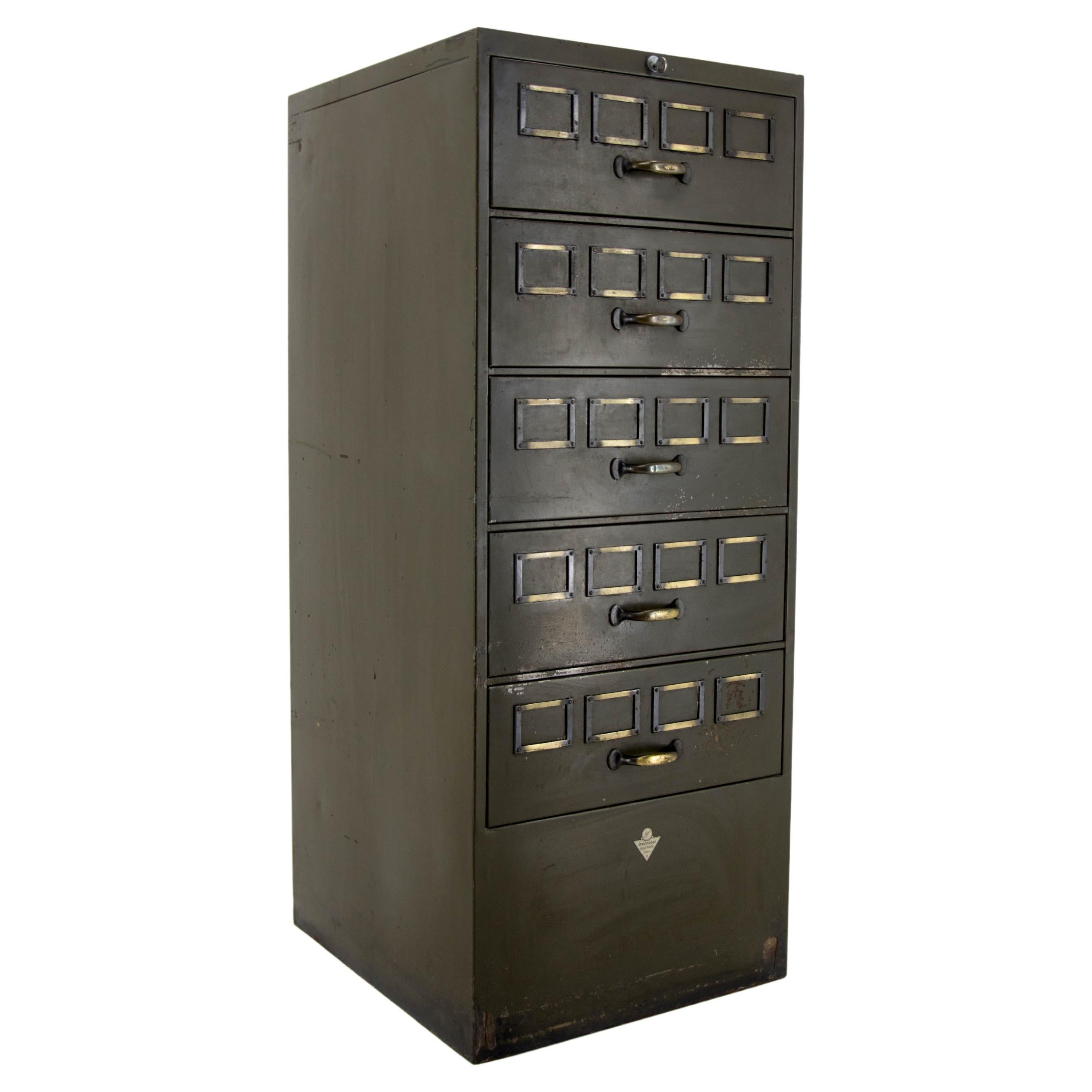 1930s Multi Drawer Card Filing Cabinet by August Blodner