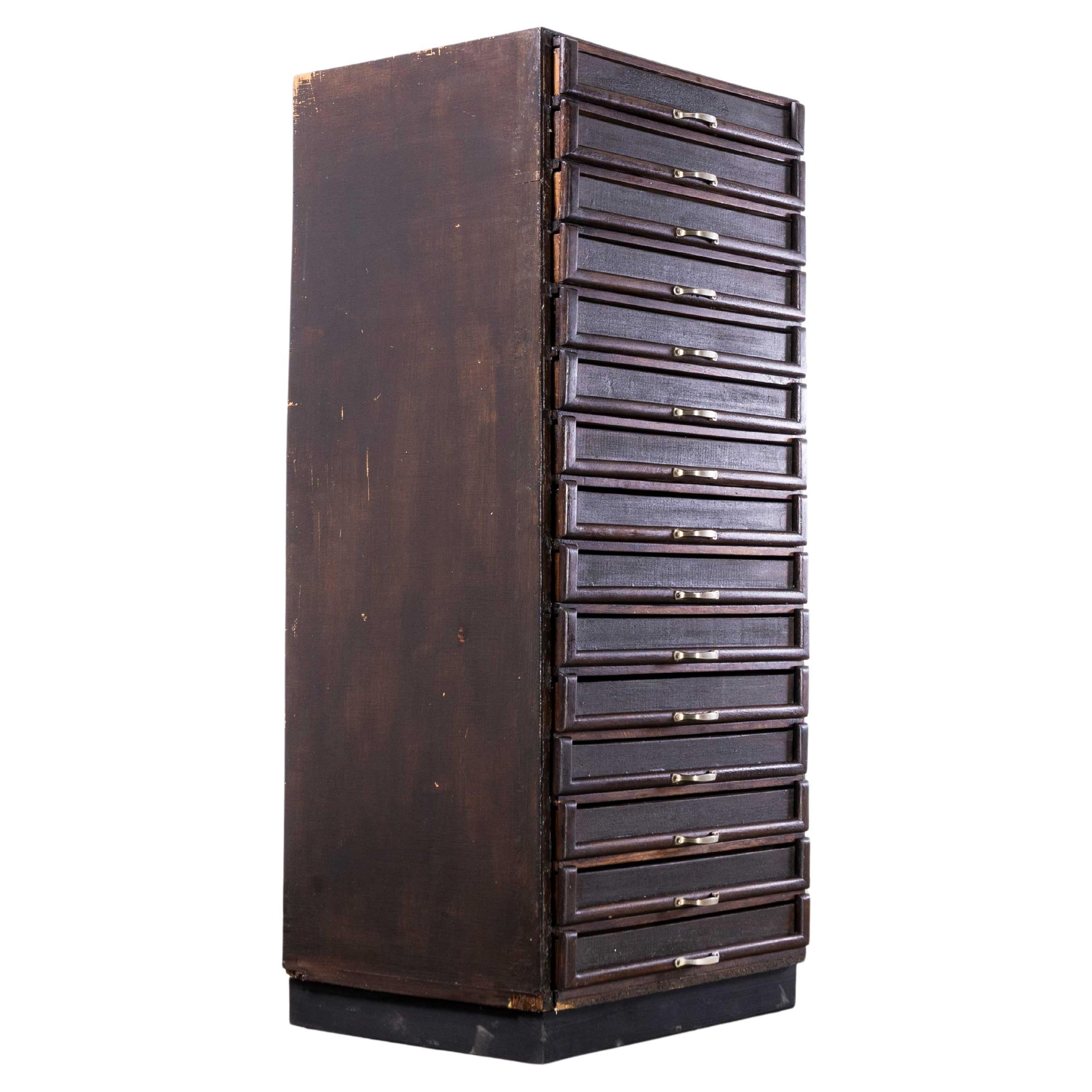 1930's Multi Drawer Collectors Bank Of Drawers - Fifteen Drawers For Sale