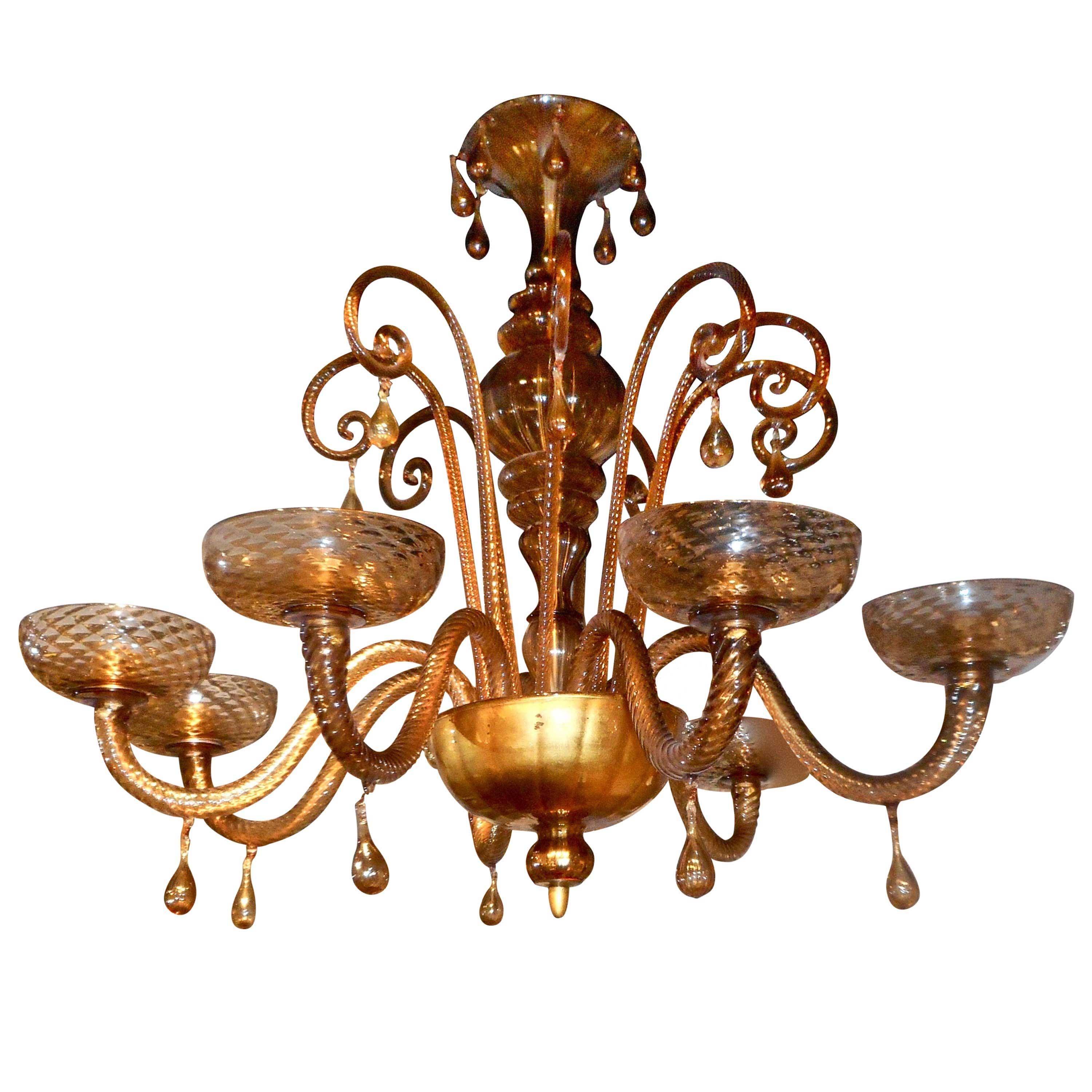 1930s Murano Chandelier by Venini For Sale
