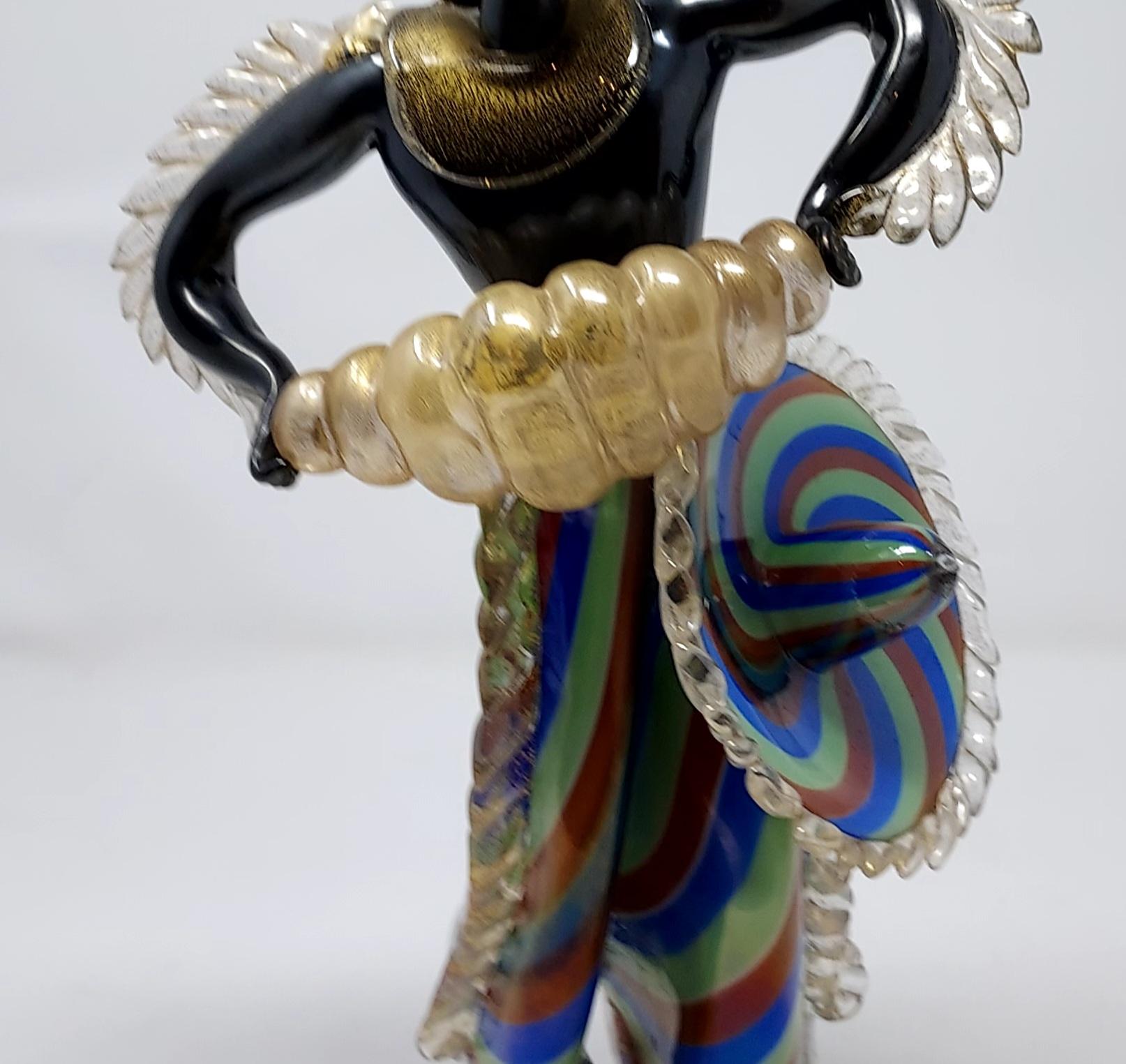 Art Deco 1930s Murano Figure of an Accordion Player